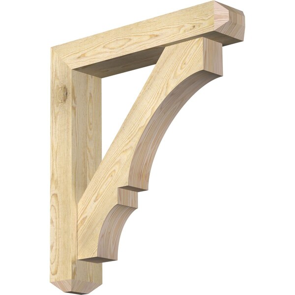 Ekena Millwork Balboa Craftsman Rough Sawn Bracket w/ Offset Brace, Douglas Fir, 6"W x 30"D x 34"H BKT0604X30X34BOA04RDF - main